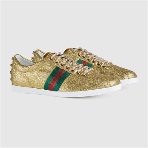 gucci mens glitter shoes gold|gucci glitter web sneakers.